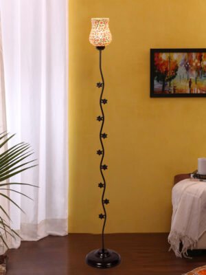 Ambika Home Prestige Royale Multi Shade Premium Iron Floor Lamp with Iron Base & Powder Coated Finish | E27 Holder Included Bulb